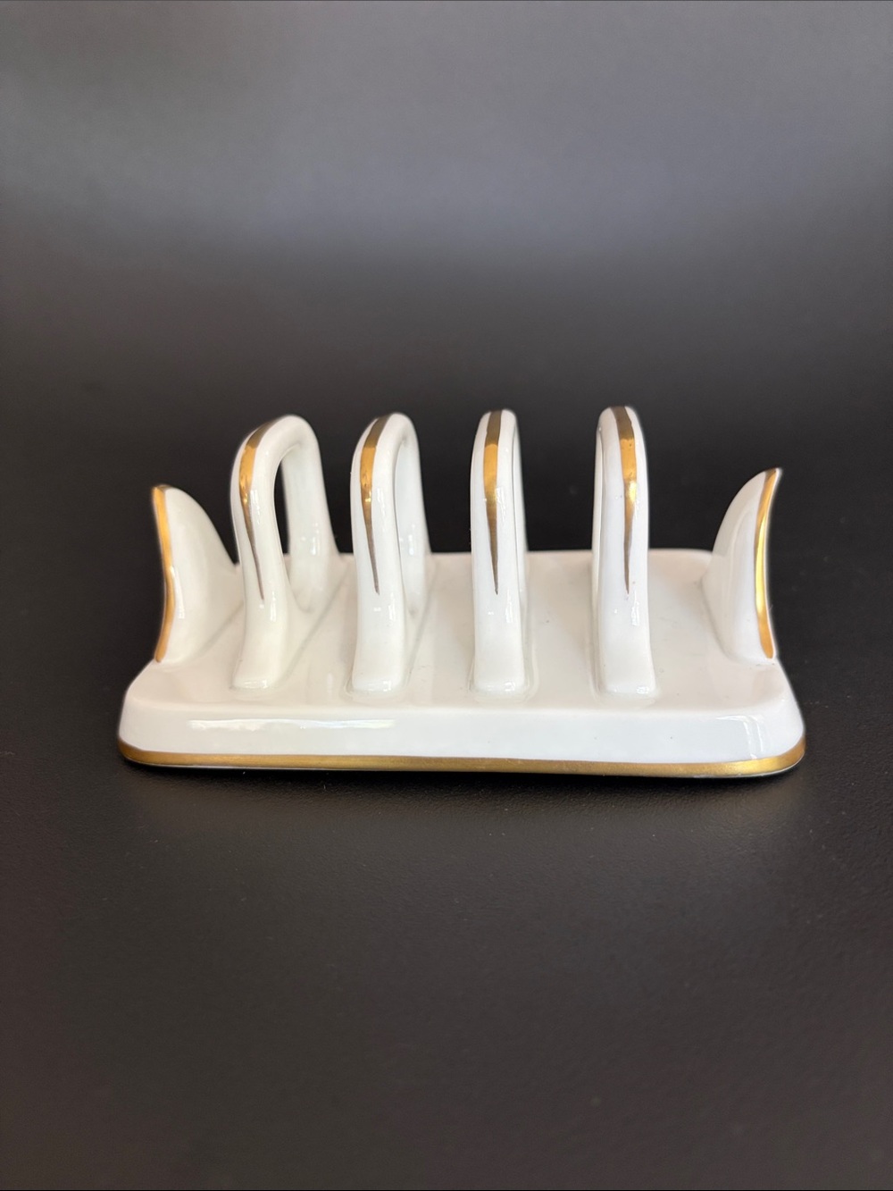 White and Gold bone China Toast Rack - Elegant Tableware